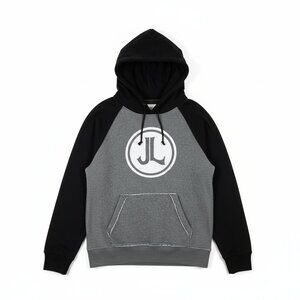 J America Hoodie Mens Small Gray Black Graphic Pullover